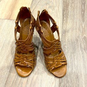 Tory Burch brown leather wedge